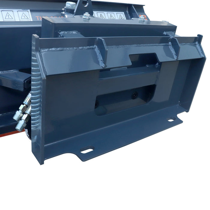 48" Mini Skid Steer Dozer Blade / Snow Pusher, 30° Left & Right, Bolt-On Cutting Edge, Toro-Style Mount, TMG-DB48TM