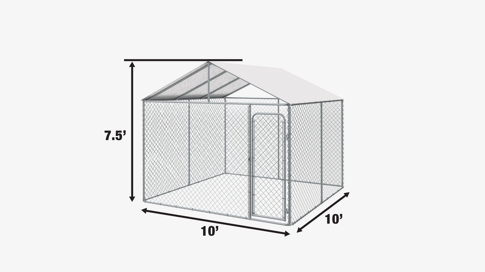 TMG Industrial 10’ x 10’ Outdoor Dog Kennel Playpen w/Cover, Outdoor Dog Runner, Pet Exercise House, Lockable Gate, 6’ Chain-Link Fence, TMG-DCP1010-specifications-image