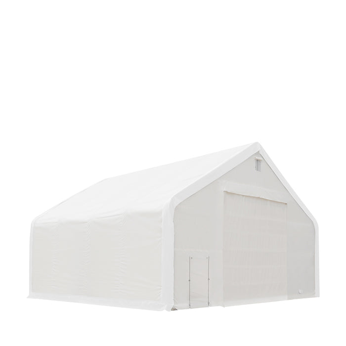 TMG Industrial 40' x 40' Dual Truss Storage Shelter with Heavy Duty 21 oz PVC Cover & Drive Through Doors, TMG-DT4041