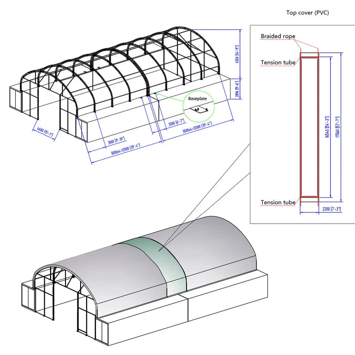 Connection Kit for Connecting Two TMG 40’ Wide Container Shelters, TMG-DT40CNT