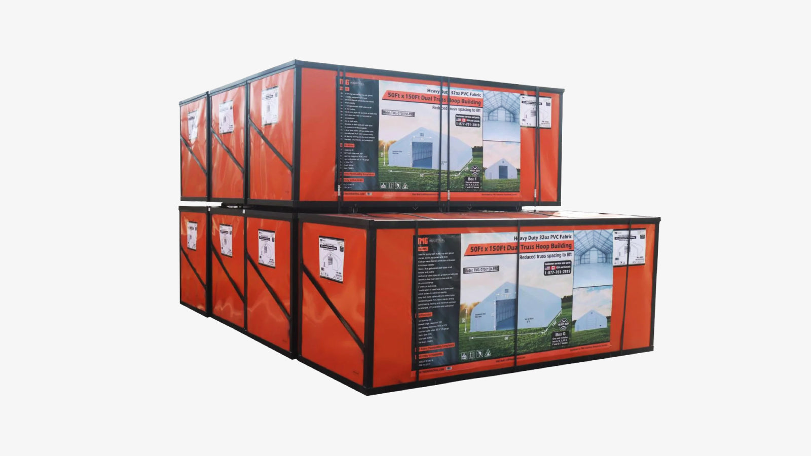 TMG Heavy Series™ 50' x 150' Dual Truss Storage Shelter with Heavy Duty 32 oz PVC Cover & Drive Through Doors, TMG-DT50150-PRO-shipping-info-image