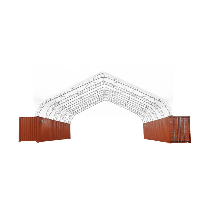 Snow Series™ 40' x 40' Dual Truss Container Shelter, 35 PSF Snow Load Rated, Engineering Drawing, Heavy Duty 21 oz PVC Cover, TMG-DTE4040C-SR35