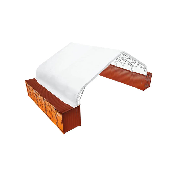 Snow Series™ 40' x 40' Dual Truss Container Shelter, 25 PSF Snow Load Rated, Engineering Drawing, Heavy Duty 21 oz PVC Cover, TMG-DTE4040C-SR25