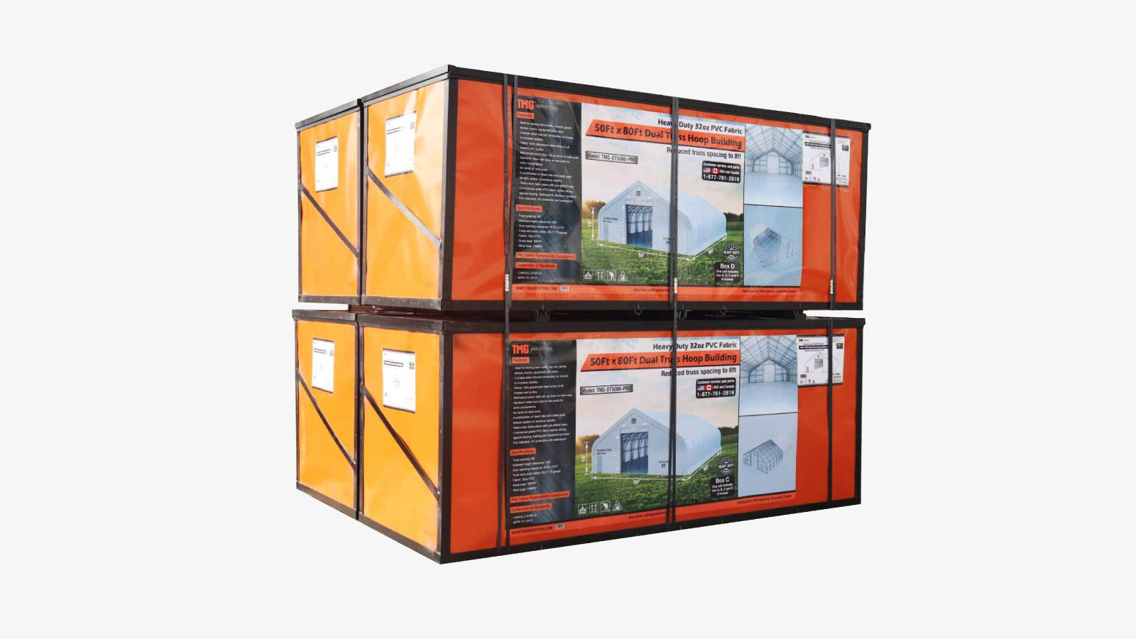 TMG Heavy Series™ 50' x 80' Dual Truss Storage Shelter with Heavy Duty 32 oz PVC Cover & Drive Through Doors, TMG-DT5080-PRO-shipping-info-image