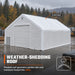 Snow Series 40' x 40' Dual Truss Storage Shelter viewed from side showing sloped roof
