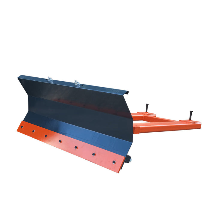60-inch forklift snow blade and snow pusher with 30-degree left and right angling for 2 to 3.5 ton forklifts