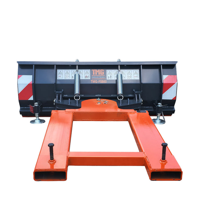 60" Forklift Snow Blade / Snow Pusher, 30° Left & Right, 60° Trip Angle, Bolt-On Cutting Edge, 2 - 3.5 Ton Forklift, TMG-FSB60