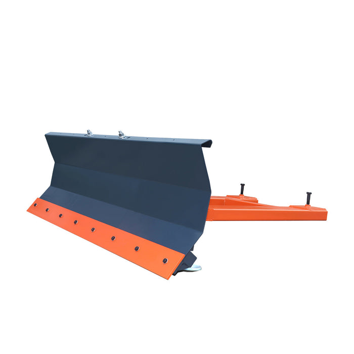 72-inch forklift snow blade and snow pusher with 30-degree left and right angling for 2 to 3.5 ton forklifts