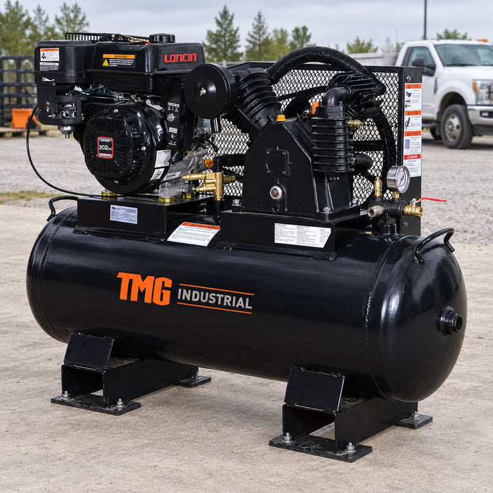 40 Gallon 2-Stage Truck Mounted Air Compressor, 9 HP OHV Loncin Engine, Horizontal Tank, 18.7 CFM @ 90 PSI, TMG-GAC40