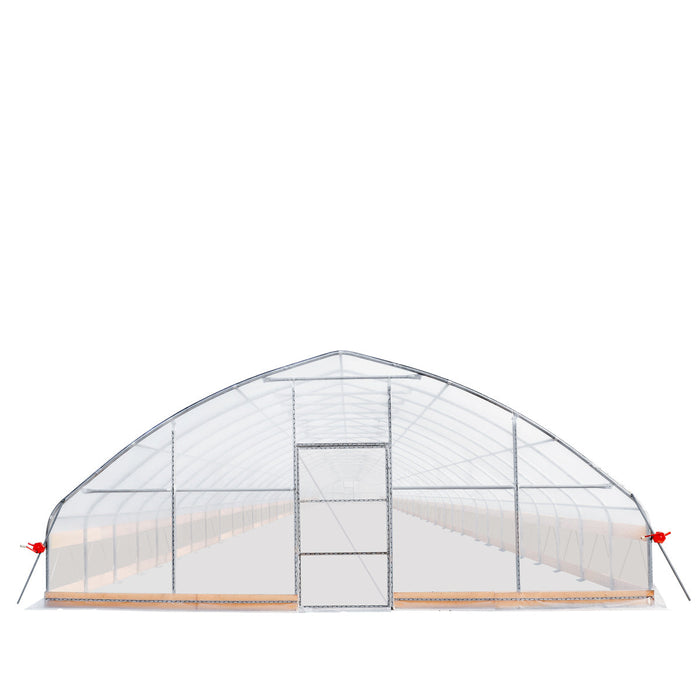 25' x 100' Tunnel Greenhouse Grow Tent w/6 Mil Clear EVA Plastic Film, Cold Frame, Hand Crank Roll-Up Sides, Peak Ceiling Roof, TMG-GH25100-V2 (Previously GH25100)