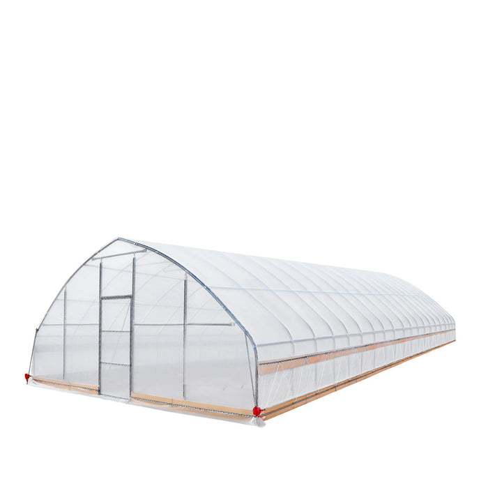 25' x 80' Tunnel Greenhouse Grow Tent w/6 Mil Clear EVA Plastic Film, Cold Frame, Hand Crank Roll-Up Sides, Peak Ceiling Roof, TMG-GH2580-V2 (Previously GH2580)