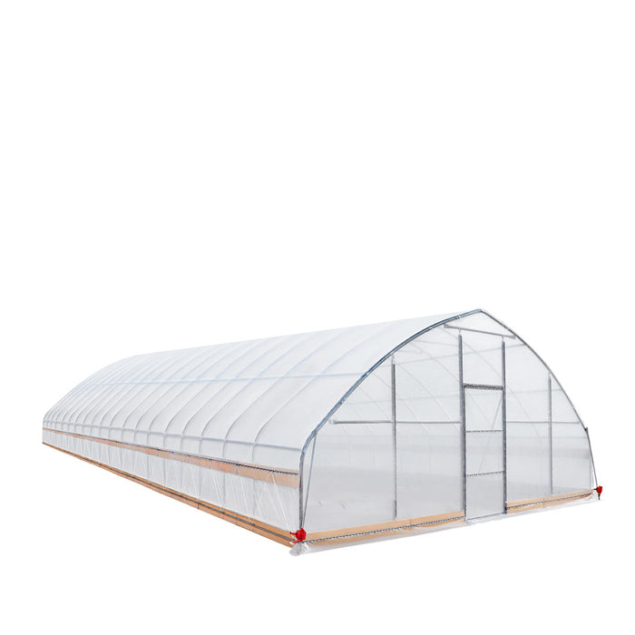 25' x 80' Tunnel Greenhouse Grow Tent w/6 Mil Clear EVA Plastic Film, Cold Frame, Hand Crank Roll-Up Sides, Peak Ceiling Roof, TMG-GH2580-V2 (Previously GH2580)
