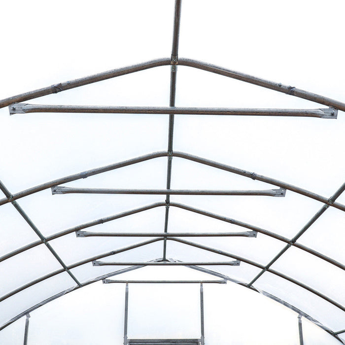 25' x 80' Tunnel Greenhouse Grow Tent w/6 Mil Clear EVA Plastic Film, Cold Frame, Hand Crank Roll-Up Sides, Peak Ceiling Roof, TMG-GH2580-V2 (Previously GH2580)
