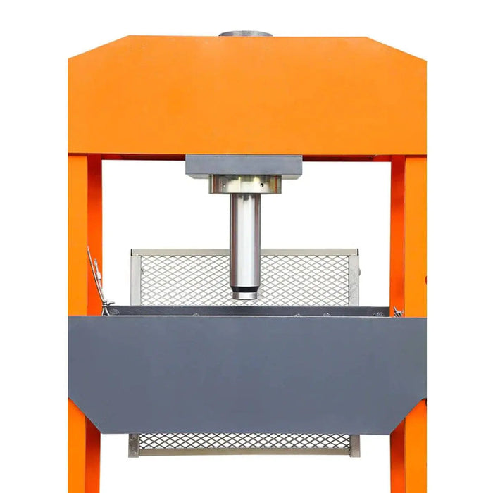 TMG Industrial 100 Ton Capacity Hydraulic Shop Press, Heavy Duty Pressing, Protective Grid Guard, Fully Welded H-Frame, Air & Manual Dual Operation, TMG-SP100