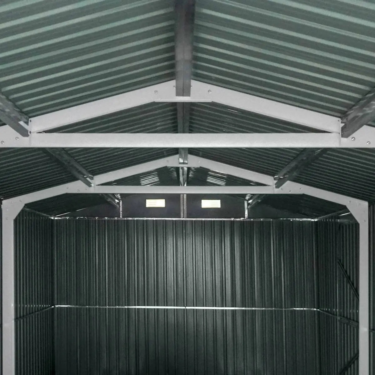 TMG Industrial 13’ x 20’ Metal Garage Shed with Double Front Doors, 7’9” Peak Height, Side Entry Door, 240 Sq-Ft Floor Space, TMG-MS1320A