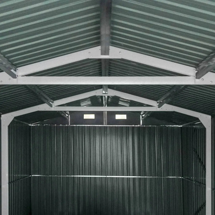 TMG Industrial 13’ x 20’ Metal Garage Shed with Double Front Doors, 7’9” Peak Height, Side Entry Door, 240 Sq-Ft Floor Space, TMG-MS1320A