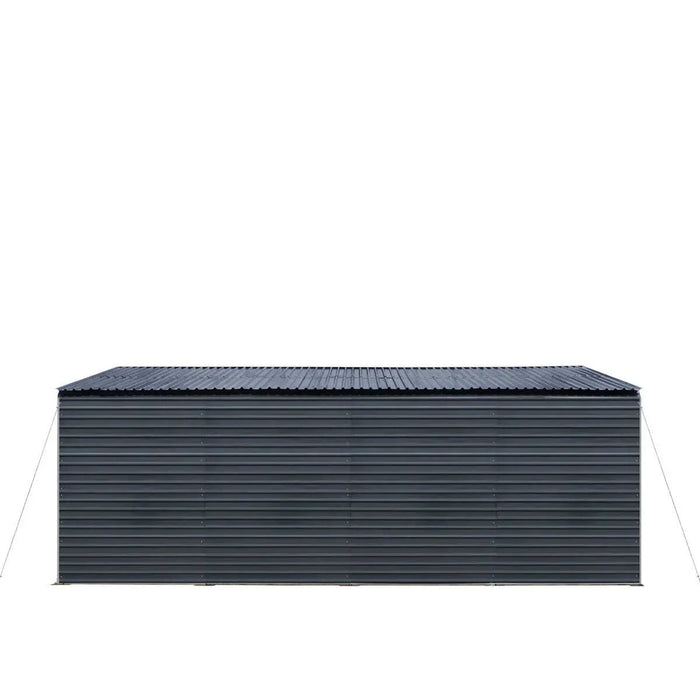 TMG Industrial 20’ x 20’ Metal Shed Carport, 10’ Enclosed Sidewalls, 400 Sq-Ft, 27 GA Corrugated Panels, TMG-MSC2020F