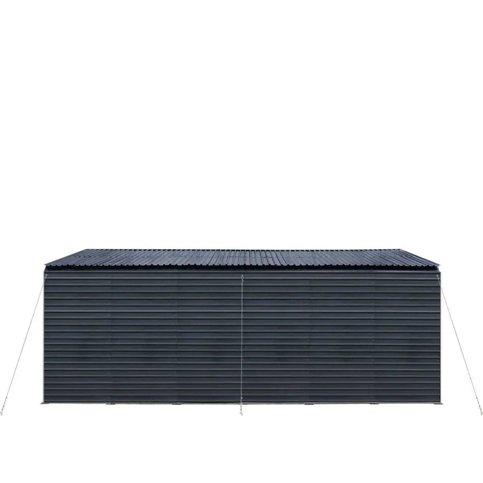 TMG Industrial 20’ x 30’ Metal Shed Carport, 10’ Enclosed Sidewalls, 600 Sq-Ft, 27 GA Corrugated Panels, TMG-MSC2030F