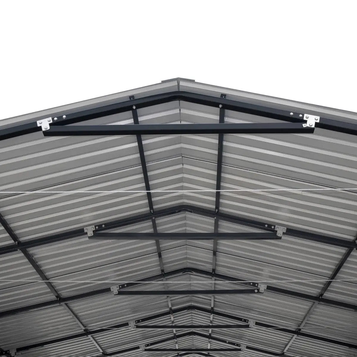 TMG Industrial 20’ x 30’ Metal Shed Carport, 10’ Enclosed Sidewalls, 600 Sq-Ft, 27 GA Corrugated Panels, TMG-MSC2030F