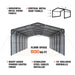 TMG Industrial 20’ x 30’ Metal Shed Carport, 10’ Enclosed Sidewalls, 600 Sq-Ft, 27 GA Corrugated Panels, TMG-MSC2030F