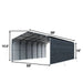 TMG Industrial 20’ x 30’ Metal Shed Carport, 10’ Enclosed Sidewalls, 600 Sq-Ft, 27 GA Corrugated Panels, TMG-MSC2030F