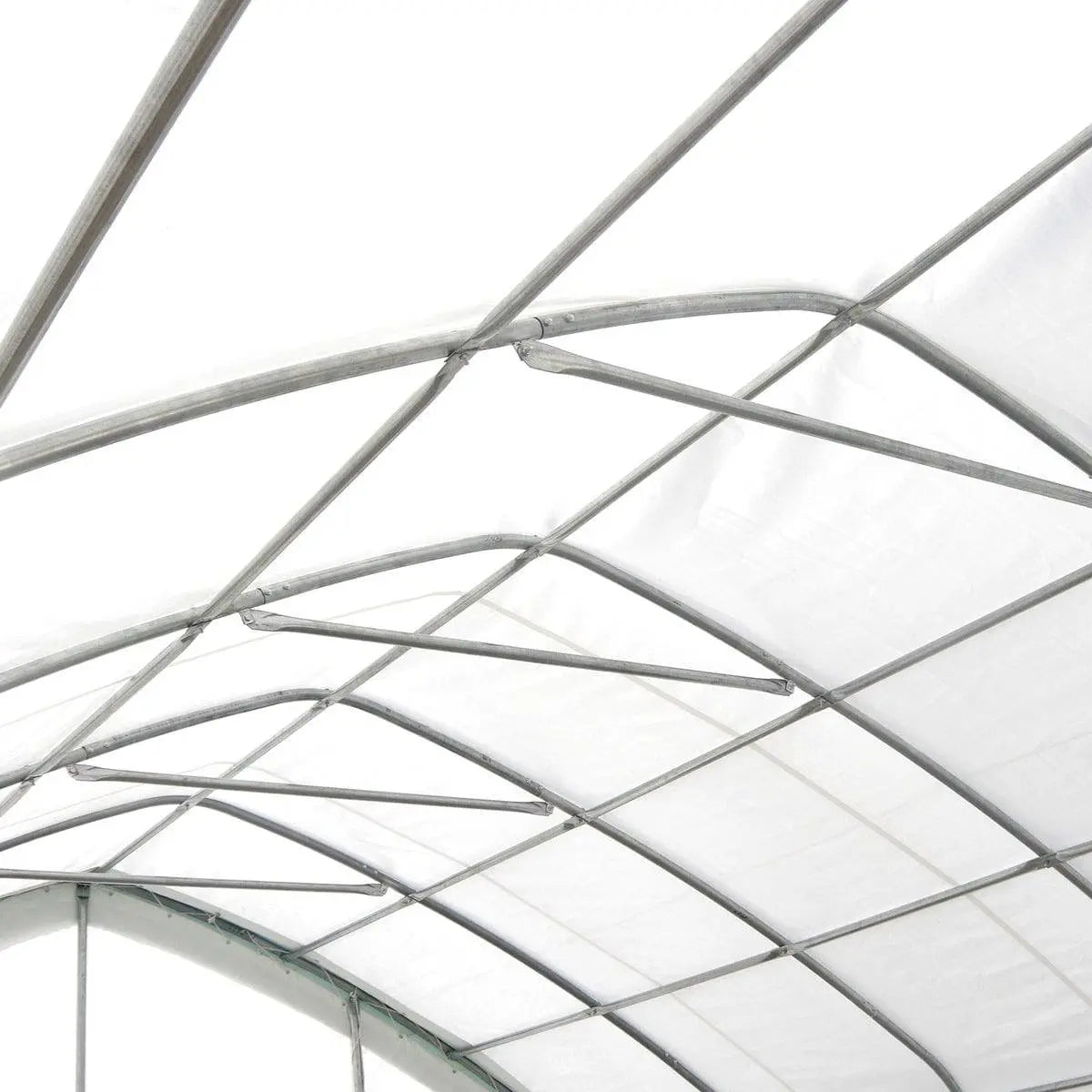 TMG Industrial 20' x 30' Straight Wall Peak Ceiling Storage Shelter with Heavy Duty 17 oz PVC Cover & Drive Through Door, TMG-ST2031V (Previously ST2030V)