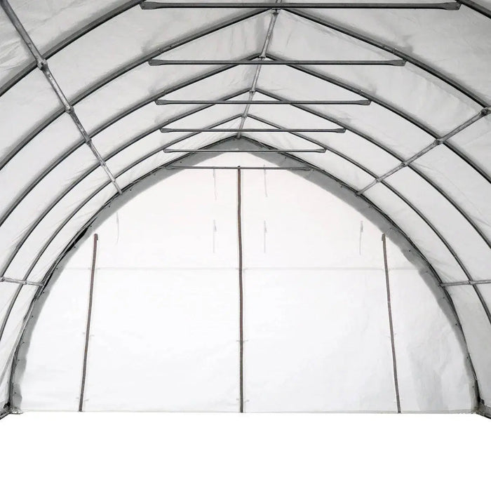 TMG Industrial 20' x 40' Arch Wall Peak Ceiling Storage Shelter with Heavy Duty 17 oz PVC Cover & Drive Through Doors, TMG-ST2041PV(Previously(ST2040PV)