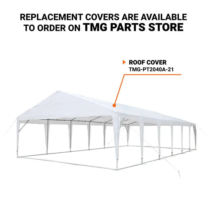 TMG 6x12 m Outdoor Party Tent, PE Fabric, 2.0m Overhead Height