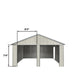 TMG Industrial 21’ x 19’ Double Garage Metal Shed with Side Entry Door, 400 Sq-Ft, 8' Eave Height, 27 GA Corrugated Panels, TMG-MS2119