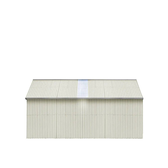 TMG Industrial 25’ x 25’ Double Garage Metal Barn Shed with Side Entry Door, 625 Sq-Ft Floor Space, 9’8” Eave Height, 27 GA Metal, Skylights, 3/12 Roof Pitch, TMG-MS2525 (Discontinued)