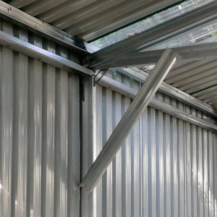 TMG Industrial 25’ x 33’ Double Garage Metal Barn Shed with Side Entry Door, 825 Sq-Ft Floor Space, 9’8” Eave Height, 27 GA Metal, Skylights, 4/12 Roof Pitch, TMG-MS2533 (Discontinued)