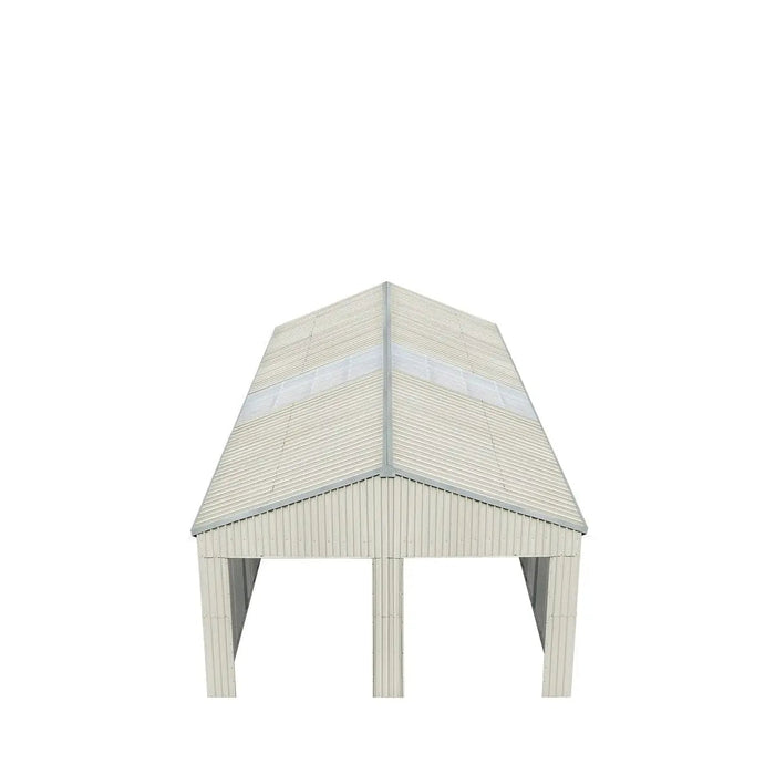TMG Industrial 25’ x 33’ Double Garage Metal Barn Shed with Side Entry Door, 825 Sq-Ft Floor Space, 9’8” Eave Height, 27 GA Metal, Skylights, 4/12 Roof Pitch, TMG-MS2533 (Discontinued)