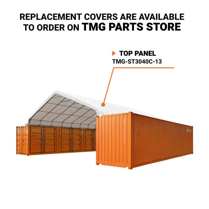 TMG 30' x 40' Peaked Roof Container Shelter