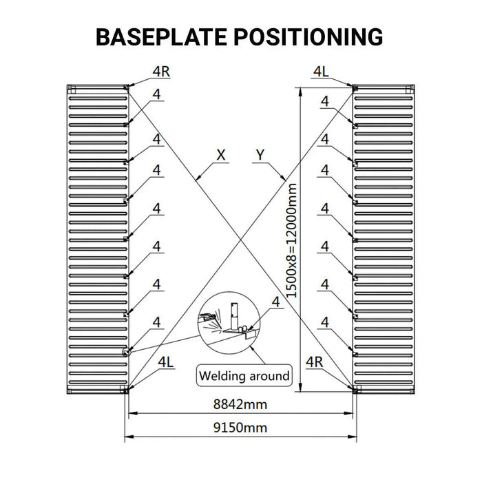 TMG Industrial 30' x 40' Peaked Roof Container Shelter with 11 oz PE Tarpaulin, TMG-ST3040C