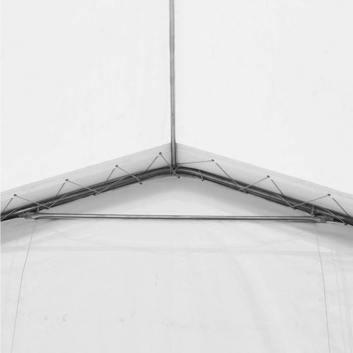 TMG Industrial 30' x 60' Peak Ceiling Storage Shelter with Heavy Duty 17 oz PVC Cover & Drive Through Doors, TMG-ST3060V