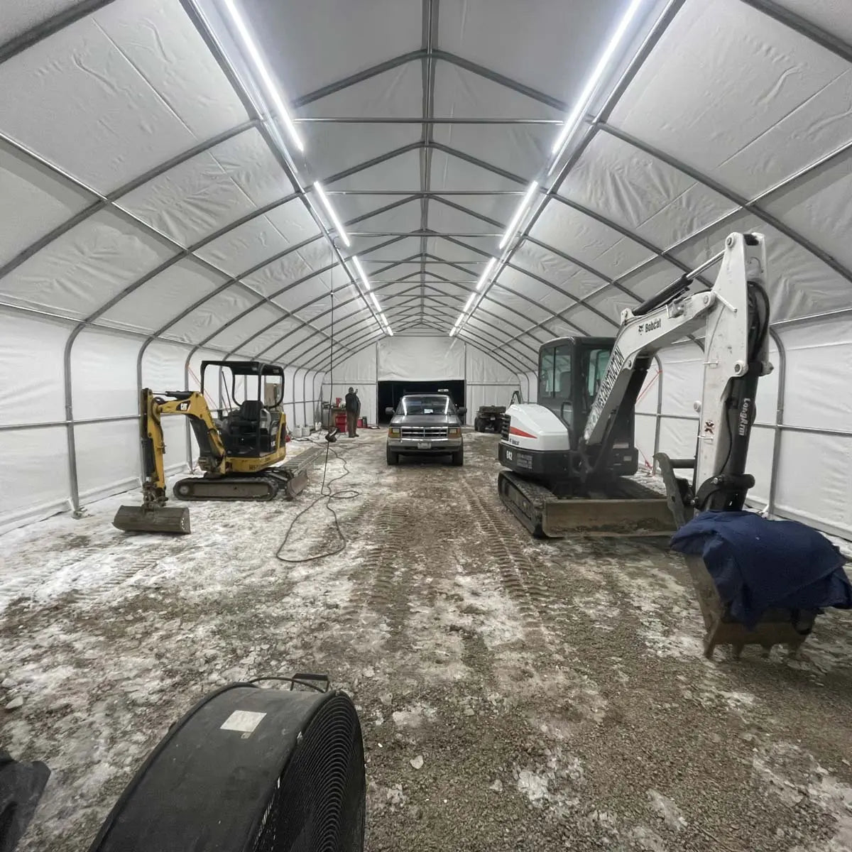 TMG-ST3072V 30' x 70' straight wall peak ceiling storage shelter with heavy duty 13 oz PVC cover