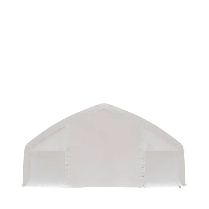 TMG Industrial 30' x 70' Straight Wall Peak Ceiling Storage Shelter with Heavy Duty 17 oz PVC Cover & Drive Through Doors, TMG-ST3070V