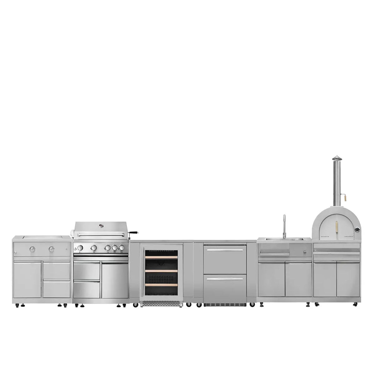 TMG Living Kitchen Pro Series 7-Piece Stainless Steel Modular Outdoor
