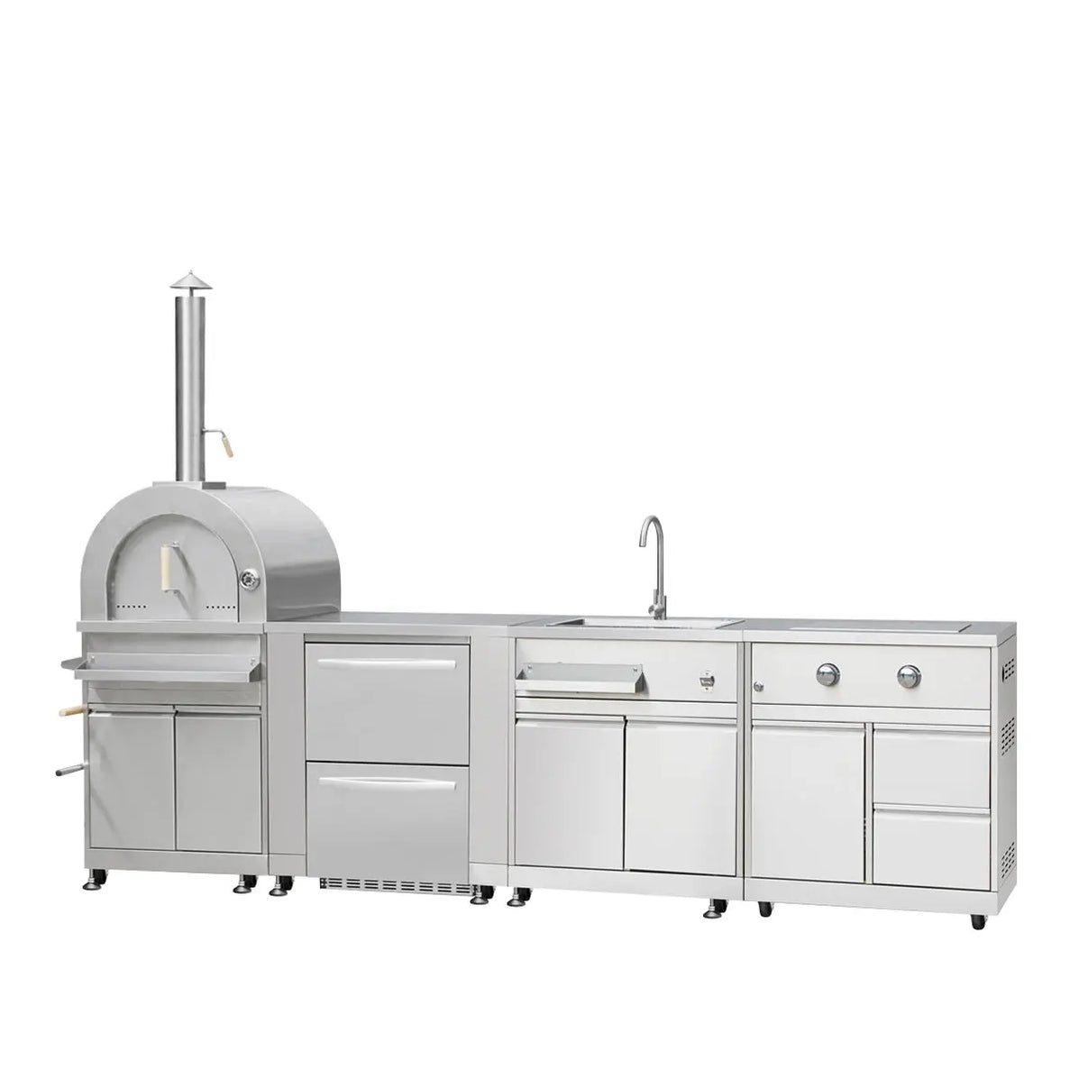 TMG Living Kitchen Pro Series 7-Piece Stainless Steel Modular Outdoor