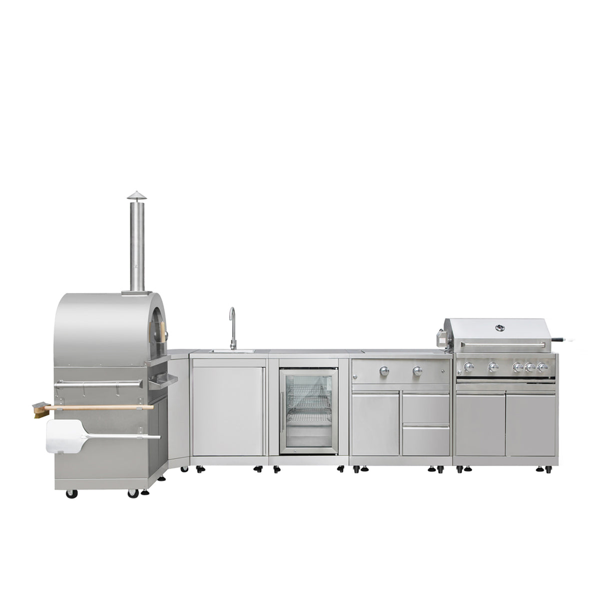 TMG Living Kitchen Pro Series 7-Piece Stainless Steel Modular Outdoor