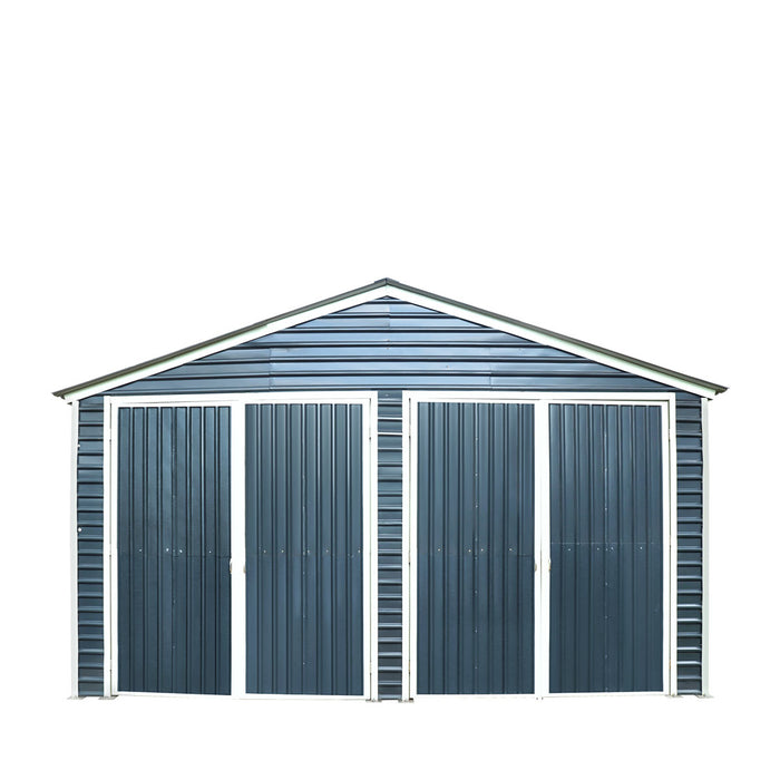20' x 30' Metal Garage Shed Steel Building, 35 PSF Snow Load Rated, Two 8'4" Double Doors, Side Entry Door, 13' Peak Height, Engineering Drawing TMG-MSE2030-SR35