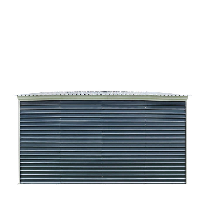 20' x 20' Metal Garage Shed Steel Building, 35 PSF Snow Load Rated, Two 8'4" Double Doors, Side Entry Door, 13' Peak Height, Engineering Drawing TMG-MSE2020-SR35