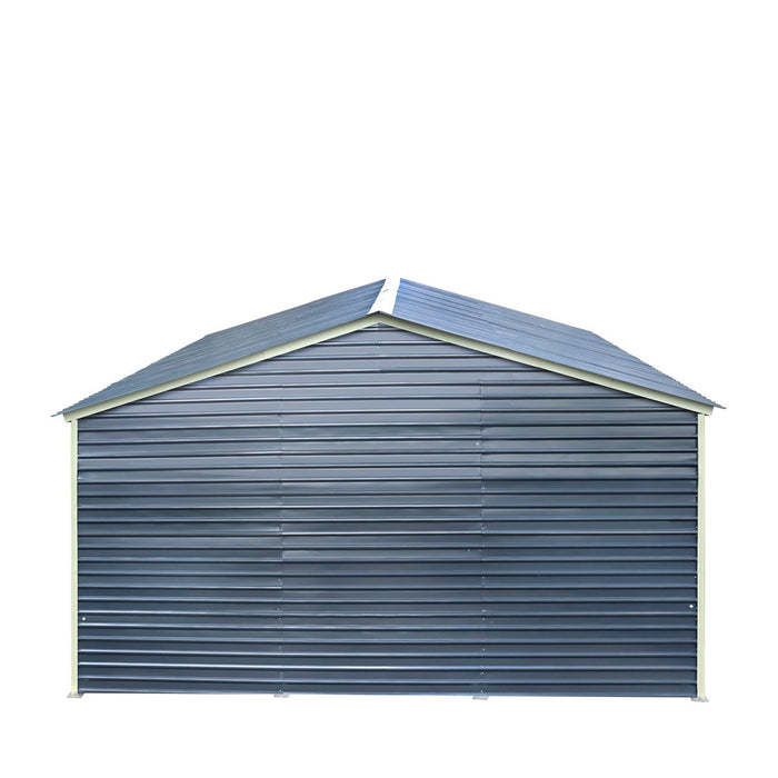 20' x 20' Metal Garage Shed Steel Building, 35 PSF Snow Load Rated, Two 8'4" Double Doors, Side Entry Door, 13' Peak Height, Engineering Drawing TMG-MSE2020-SR35