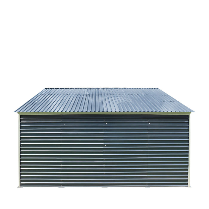 20' x 20' Metal Garage Shed Steel Building, 35 PSF Snow Load Rated, Two 8'4" Double Doors, Side Entry Door, 13' Peak Height, Engineering Drawing TMG-MSE2020-SR35