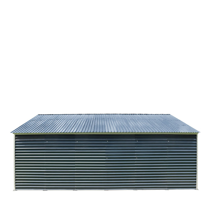 20' x 30' Metal Garage Shed Steel Building, 35 PSF Snow Load Rated, Two 8'4" Double Doors, Side Entry Door, 13' Peak Height, Engineering Drawing TMG-MSE2030-SR35