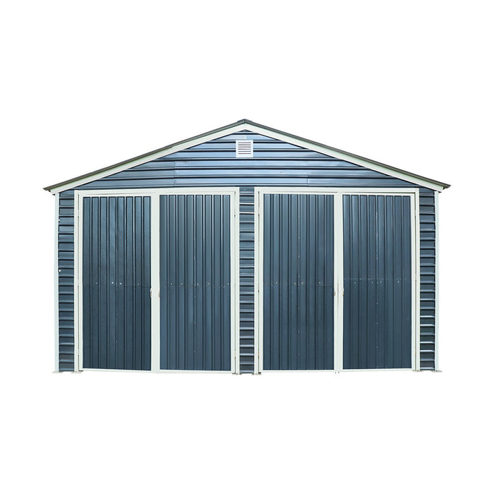 20' x 40' Metal Garage Shed Steel Building, 35 PSF Snow Load Rated, Two 8'4" Double Doors, Side Entry Door, 13' Peak Height, Engineering Drawing TMG-MSE2040-SR35