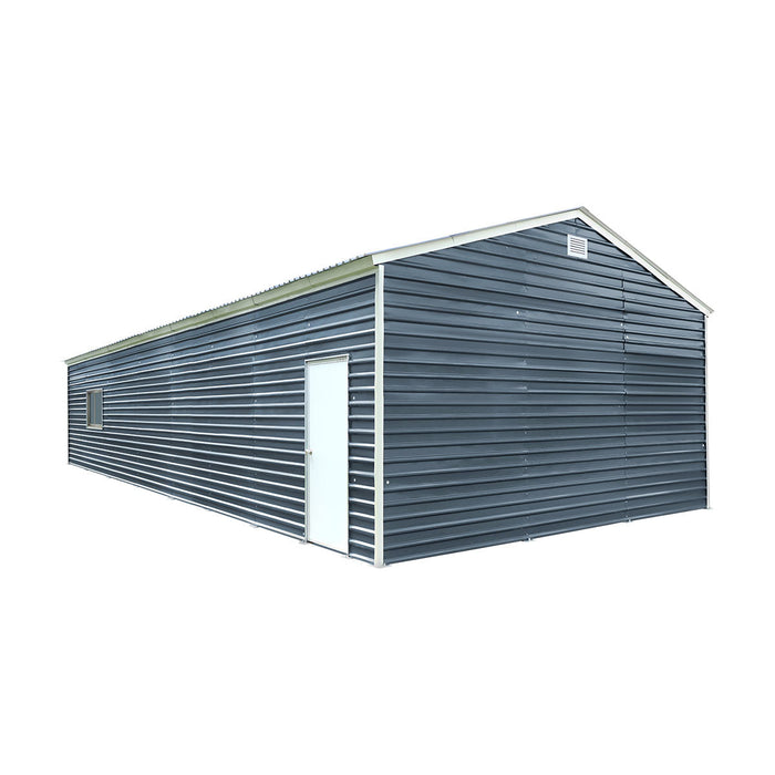 20' x 40' Metal Garage Shed Steel Building, 35 PSF Snow Load Rated, Two 8'4" Double Doors, Side Entry Door, 13' Peak Height, Engineering Drawing TMG-MSE2040-SR35