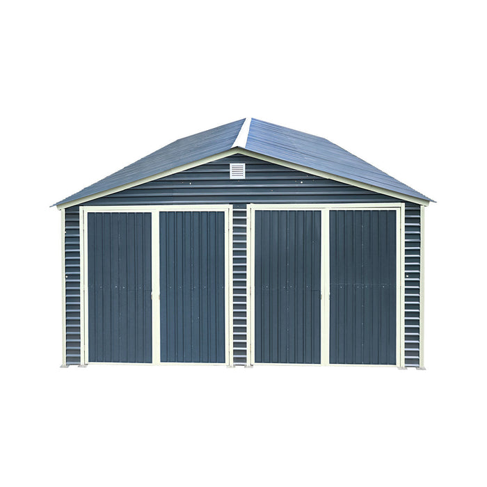20' x 40' Metal Garage Shed Steel Building, 35 PSF Snow Load Rated, Two 8'4" Double Doors, Side Entry Door, 13' Peak Height, Engineering Drawing TMG-MSE2040-SR35