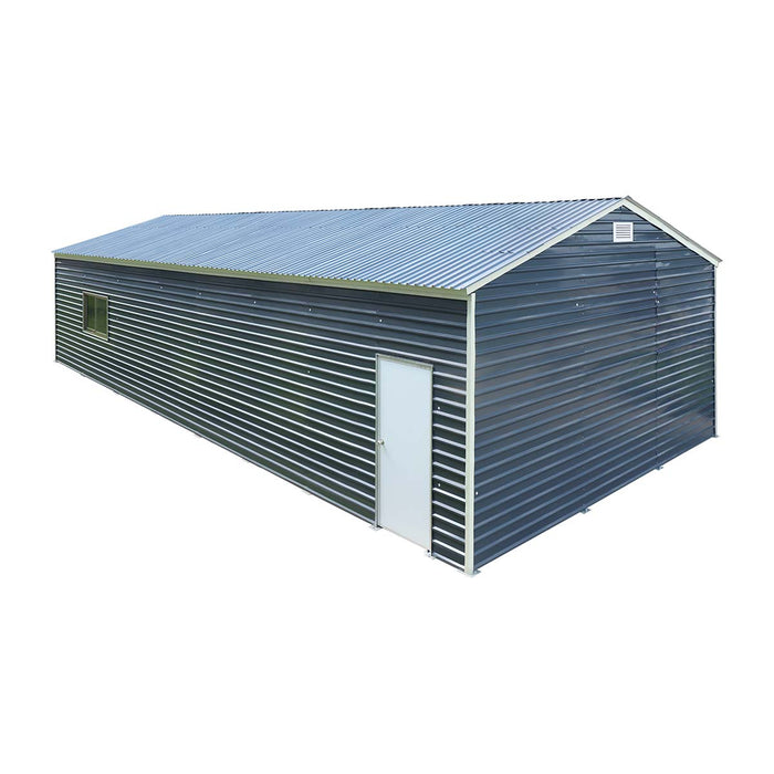 20' x 40' Metal Garage Shed Steel Building, 35 PSF Snow Load Rated, Two 8'4" Double Doors, Side Entry Door, 13' Peak Height, Engineering Drawing TMG-MSE2040-SR35