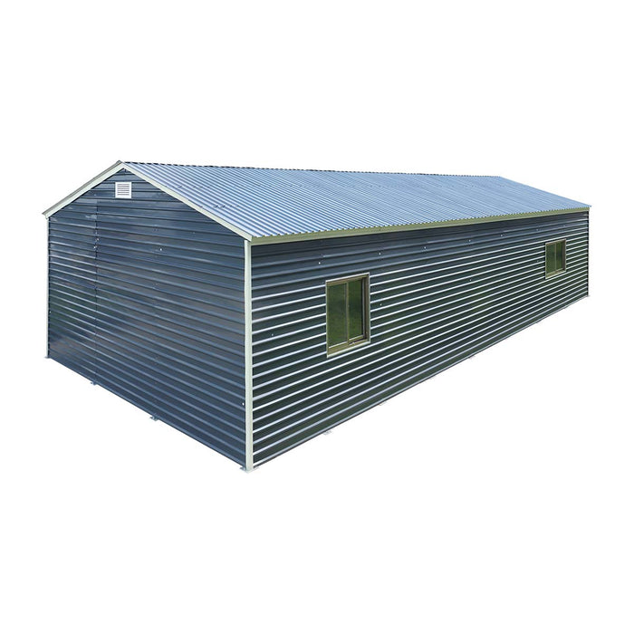 20' x 40' Metal Garage Shed Steel Building, 35 PSF Snow Load Rated, Two 8'4" Double Doors, Side Entry Door, 13' Peak Height, Engineering Drawing TMG-MSE2040-SR35